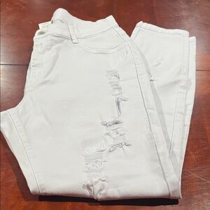 Encore Jeans White Distressed Skinny Jeans